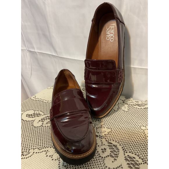 Franco Sarto Wine Color Patent 6.5 Loafer - Picture 2 of 7